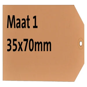 Label karton nr 1 200gr 35x70mm chamois 1000 stuks
