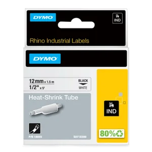 Labeltape Dymo Rhino industrieel krimpkous 12mm zw