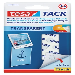 Kleefpads tesa® TACK dubbelzijdig transparant 72 s