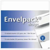 Dubbele kaart Papyrus Envelpack Design vierkant 130x130mm wit 894466 set van 10