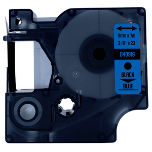 DULA - Dymo D1 40916 / S0720710 Zwart op blauw 9mm x 7m