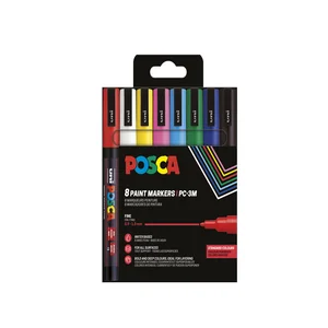Paintmarker Uni POSCA PC3M fijn assorti set à 8 st