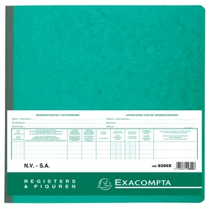 Register Piqure aandeelhouder NV/SA 250x320mm 80ve
