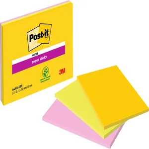 Memoblok Post-it 6445 Super Sticky 152x101mm assor