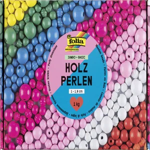 Houten kralen Folia 1000 gram assorti