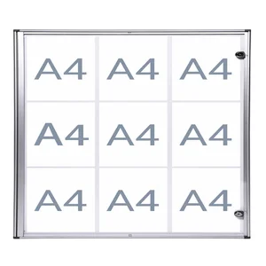 Binnenvitrine wand MAULextraslim whiteboard 9xA4 m