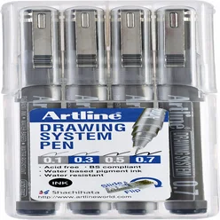 Fineliner Artline technisch etui met 0.1-0.3-0.5-0
