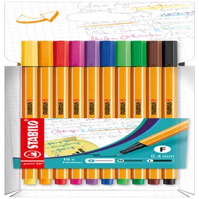 Fineliner STABILO point 88/10 fijn assorti 10 stuk