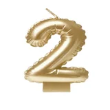 Foil balloon candle gold 2