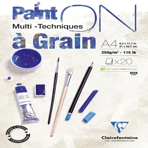 Tekenblok Clairefontaine Paint On A4 gekorreld 20