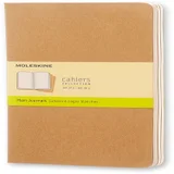 Schrift Moleskine 130x210mm blanco 160 pagina's 70gr kraft set à 3 stuks