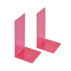 Boekensteun MAUL 10x10x13cm acryl set 2 neon rood