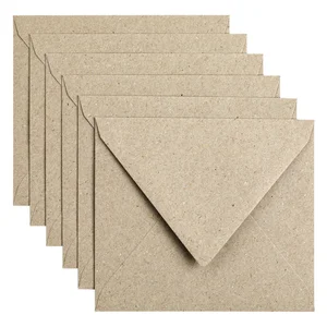 Envelop Papicolor C6 114x162mm kraft grijs pak à 6