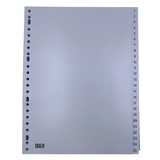 DULA Plastic tabbladen 1 tot 100 Grijs - Genummerd - 23 rings A4