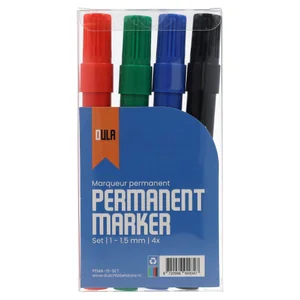 DULA Permanente stift 4 kleuren - 1 - 1.5 mm - Set van 4 stiften