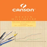 Millimeterpapier Canson bruingeel bedrukt 50vel 90gr A4 wit