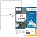 Etiket HERMA 10312 99.1x67.7mm verwijderbaar wit 800 stuks