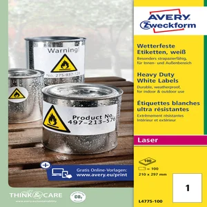 Etiket Avery L4775-100 210x297mm 100 stuks