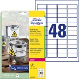 Etiket Avery L4778-20 45.7x21.2mm polyester wit 960 stuks