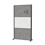 Scheidingswand MAUL akoestiek 100x180 2xdonker- 1xlichtgrijs antrac.frame mobiel