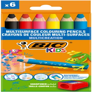 Kleurpotloden BicKids Multi Surface + puntenslijpe