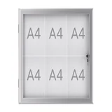 Buiten- binnenvitrine wand MAULexcite whiteboard 6xA4 met slot