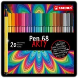 Viltstift STABILO Pen 68/20 Arty medium assorti blik à 20 stuks