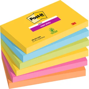 Memoblok Post-it 655 Super Sticky 76x127mm Carniva