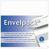 Dubbele kaart Papyrus Envelpack Design C6 114x162mm wit 894436 set van 8