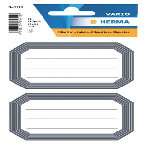 Etiket HERMA 5719 82x55mm schrift grijze rand 12 s