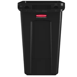 Afvalbak Rubbermaid Slim Jim Vented met luchtsleuv