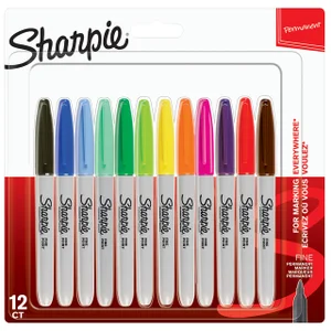 Viltstift Sharpie rond fijn assorti blister à 12 s