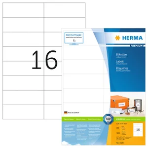 Etiket HERMA 4620 105x37mm premium wit 3200 stuks