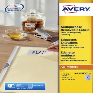 Etiket Avery L4732REV-25 35.6x16.9mm wit 2000 stuk