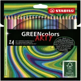 Kleurpotloden STABILO 6019 GREENcolors Arty assorti etui à 24 stuks