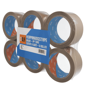 DULA Verpakkingstape PP Acryl - 50mm x 60m - Bruin
