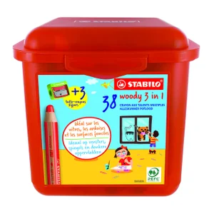 Kleurpotloden STABILO 882 woody 3 in 1 incl 3 slij