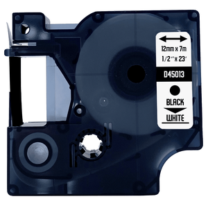 DULA - Dymo D1 45013 / S0720530 Zwart op wit 12mm x 7m