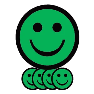 Magneet smiley 25mm emotie blij groen 5 stuks