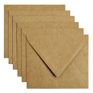 Envelop Papicolor C6 114x162mm kraft bruin pak à 6