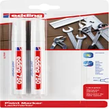 Paintmarker edding 750 op oliebasis 2-4mm wit blister à 2 stuks