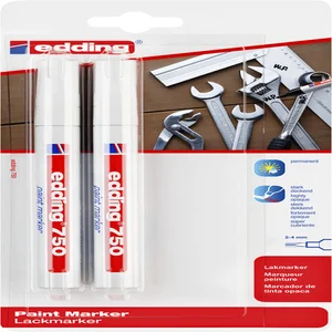 Paintmarker edding 750 op oliebasis 2-4mm wit blis