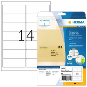 Etiket HERMA 8671 A4 99.1x38.1mm folie transparant