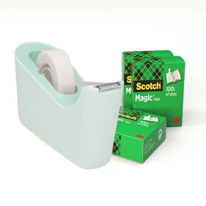 Plakbandhouder Scotch C18 mint + 4 rollen magic ta