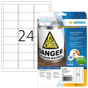 Etiket HERMA 9532 63.5x33.9mm weerbestendig wit 24