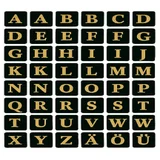 Etiket HERMA 4130 13x13mm letters A-Z zwart op goud