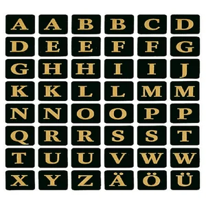 Etiket HERMA 4130 13x13mm letters A-Z zwart op gou