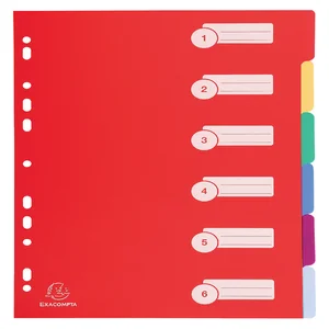 Tabbladen Exacompta 225x297mm 11-gaats 6-delig ass