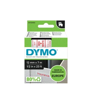 Labeltape Dymo LabelManager D1 polyester 12mm rood