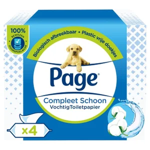 Vochtig toiletpapier Page Compleet Schoon 4 pakken